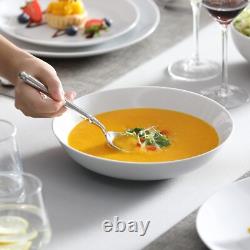 24-Piece Gourmet Porcelain Dinnerware Set for 6 Elegant White Round Design