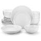 24-Piece Gourmet Porcelain Dinnerware Sets, Modern White Round Dish Set for 6