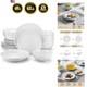 24-Piece Gourmet Porcelain Dinnerware Sets, Modern White Round Dish Set for 6