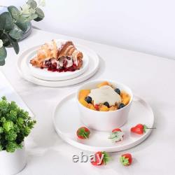 24 Pieces Dinnerware Dishes Set for 8, Handmade Stoneware Dining Plates and B
