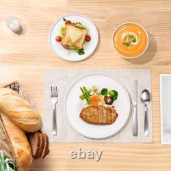 24 Pieces Dinnerware Dishes Set for 8, Handmade Stoneware Dining Plates and B 24 Pieces Dinnerware Dishes Set for 8, Handmade Stoneware Dining Plates and B