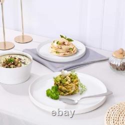 24 Pieces Dinnerware Dishes Set for 8, Handmade Stoneware Dining Plates and B