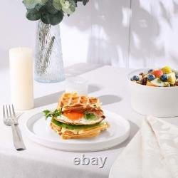 24 Pieces Dinnerware Dishes Set for 8, Handmade Stoneware Dining Plates and B