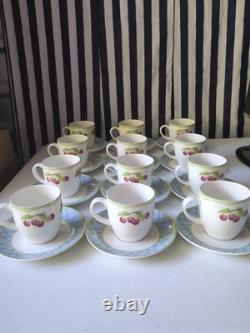 24 Pieces Mikasa Fruit Rapture Dinnerware (12 Cups and 12 Saucers) Exquisite