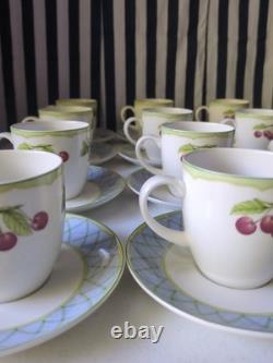 24 Pieces Mikasa Fruit Rapture Dinnerware (12 Cups and 12 Saucers) Exquisite