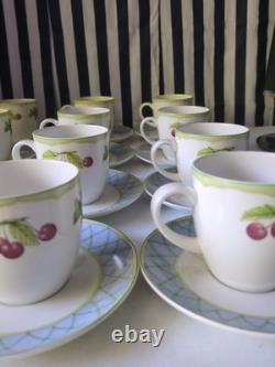 24 Pieces Mikasa Fruit Rapture Dinnerware (12 Cups and 12 Saucers) Exquisite