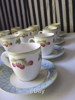 24 Pieces Mikasa Fruit Rapture Dinnerware (12 Cups and 12 Saucers) Exquisite
