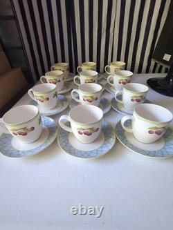24 Pieces Mikasa Fruit Rapture Dinnerware (12 Cups and 12 Saucers) Exquisite