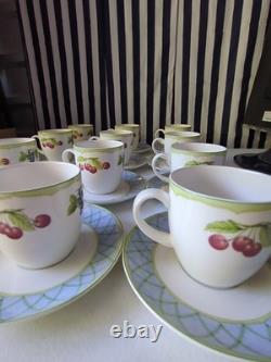 24 Pieces Mikasa Fruit Rapture Dinnerware (12 Cups and 12 Saucers) Exquisite