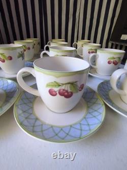 24 Pieces Mikasa Fruit Rapture Dinnerware (12 Cups and 12 Saucers) Exquisite