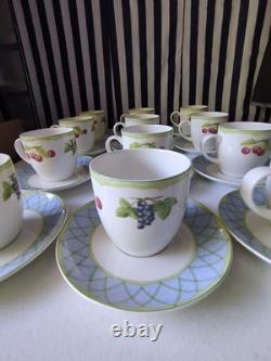 24 Pieces Mikasa Fruit Rapture Dinnerware (12 Cups and 12 Saucers) Exquisite