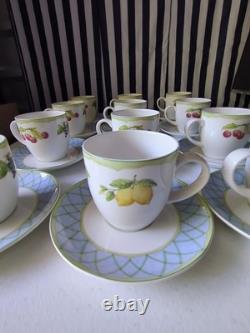 24 Pieces Mikasa Fruit Rapture Dinnerware (12 Cups and 12 Saucers) Exquisite
