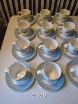 24 Pieces Mikasa Fruit Rapture Dinnerware (12 Cups and 12 Saucers) Exquisite
