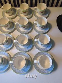 24 Pieces Mikasa Fruit Rapture Dinnerware (12 Cups and 12 Saucers) Exquisite