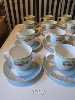 24 Pieces Mikasa Fruit Rapture Dinnerware (12 Cups and 12 Saucers) Exquisite