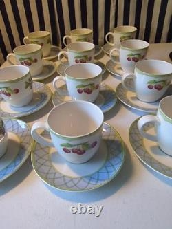 24 Pieces Mikasa Fruit Rapture Dinnerware (12 Cups and 12 Saucers) Exquisite