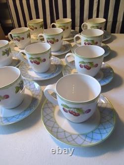 24 Pieces Mikasa Fruit Rapture Dinnerware (12 Cups and 12 Saucers) Exquisite
