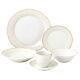 24 Pieces Porcelain Dinnerware Set Service for 4 People Tova, 24 Piece, Wavy
