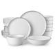 24 Pieces Porcelain Dinnerware Sets, Premium Plates and Bowls Set, High-Fired