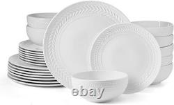 24 piece Dinnerware Set, Service for 8, White