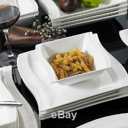26PC Complete Dinner Set Wave Plates Bowls Ceramic Dinnerware Kitchen Dining Set
