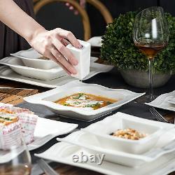 28-Piece MALACASA Mario Porcelain Dinnerware Set Plates Bowls Salt & Pepper Pots
