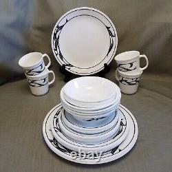 28 Pieces Corelle LYRICS Dinnerware four 7-Pc. Place Setting Service for 4