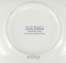 2pc Set Arte Italica Porcelain & Pewter Soup Bowls in Perlina, Qty 5 Available