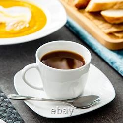 30-Piece Grey & White Porcelain Dinnerware Set for 6 Square Ceramic Plates, Bo