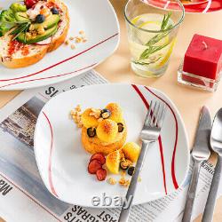 30-Piece MALACASA Felisa Porcelain Dinnerware Set with Plates Cups Service for 6