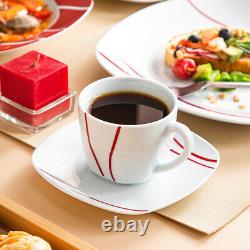 30-Piece MALACASA Felisa Porcelain Dinnerware Set with Plates Cups Service for 6