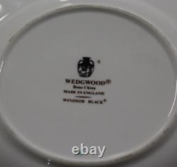 30P Wedgwood China Windsor Black England Place Settings Dinner Salad Bread Plate