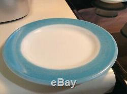 31 P/O Vintage 1950s Pyrex White & Aqua Milk Glass Assorted Dinnerware Pieces
