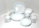 31 Pcs Corelle SEA AND SAND Blue & Tan Floral Dinnerware Set Service for 8 -1