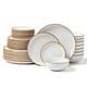 32 PCS Dinnerware Set Ceramic Plates and Bowls Sets Service for 8 White