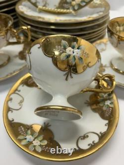 32 Pc Vintage Royal Carlton Dinnerware Set Handpainted White Porcelain w Gold