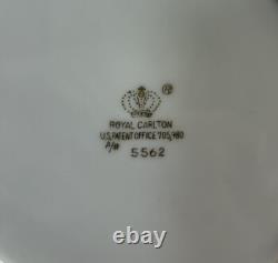 32 Pc Vintage Royal Carlton Dinnerware Set Handpainted White Porcelain w Gold