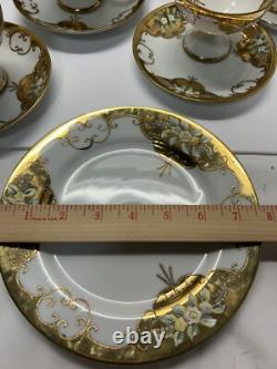 32 Pc Vintage Royal Carlton Dinnerware Set Handpainted White Porcelain w Gold