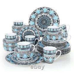 32 Piece 8 Person Luxury Ceramic Porcelain Dinner Plates Bowl Mug Dinnerware Set