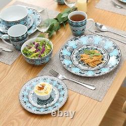 32 Piece 8 Person Luxury Ceramic Porcelain Dinner Plates Bowl Mug Dinnerware Set