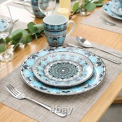 32 Piece 8 Person Luxury Ceramic Porcelain Dinner Plates Bowl Mug Dinnerware Set