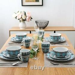 32 Piece 8 Person Luxury Ceramic Porcelain Dinner Plates Bowl Mug Dinnerware Set