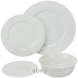 32-Piece Casual White Bone China Dinnerware Set