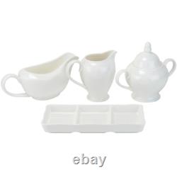 32-Piece Casual White Bone China Dinnerware Set