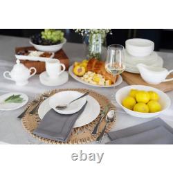 32-Piece Casual White Bone China Dinnerware Set