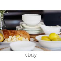 32-Piece Casual White Bone China Dinnerware Set