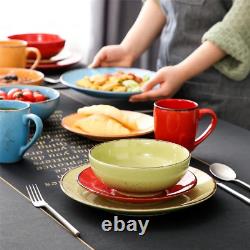 32 Piece Porcelain round Dinnerware Sets for 8, Dishwasher Microwave Oven Safe