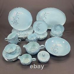 35 Piece Taylor Smith Taylor White Wheat Dinnerware Set Service for 6 Hostess