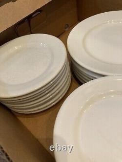 35 White Vintage Buffalo China Restaurant Ware Cups Plates Saucers Mugs Dinner