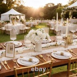 350Piece Gold Dinnerware Set for 50 Guests Gold Plastic Plates with Disposa